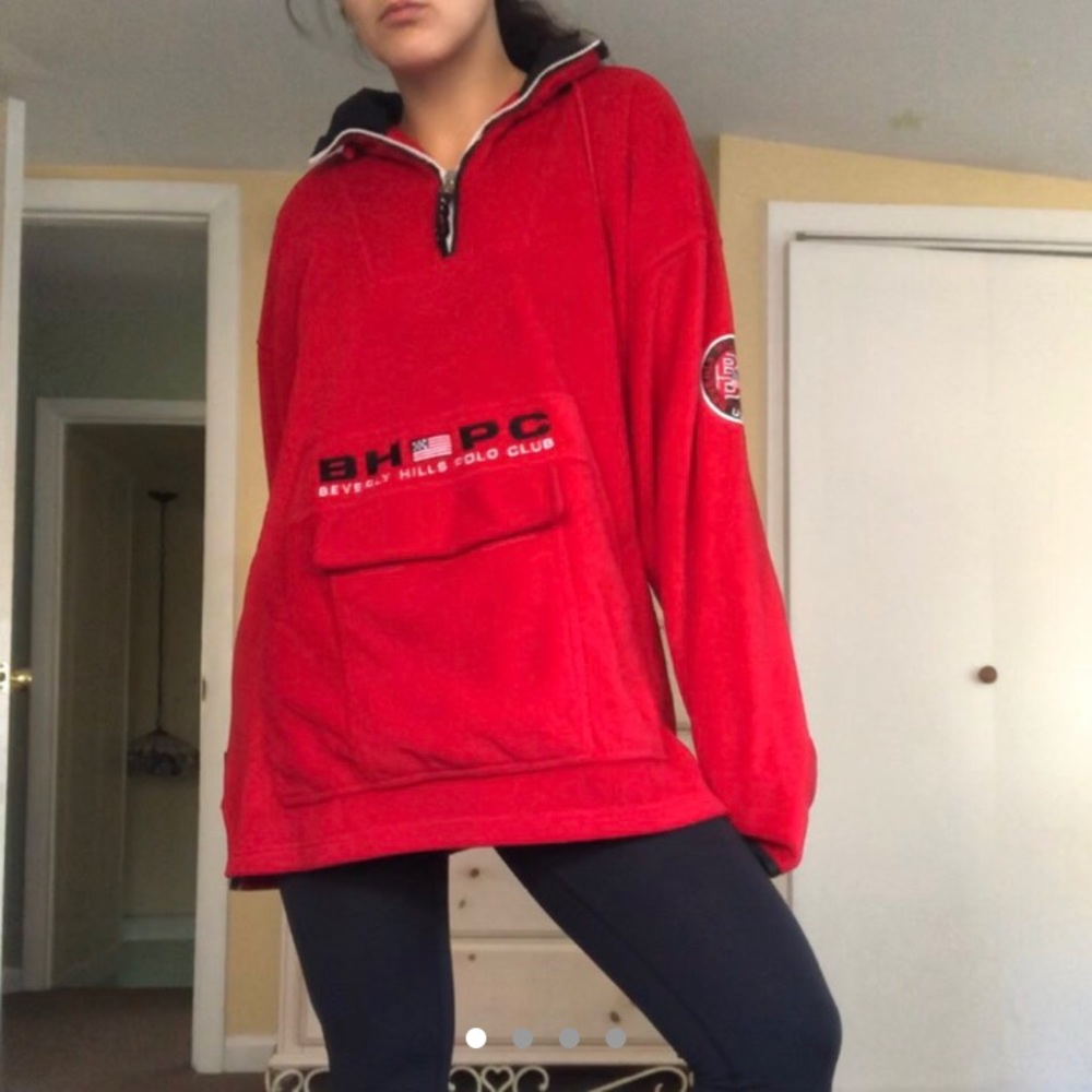 Beverly Hills Ralph Lauren Polo Red Fleece Sweater